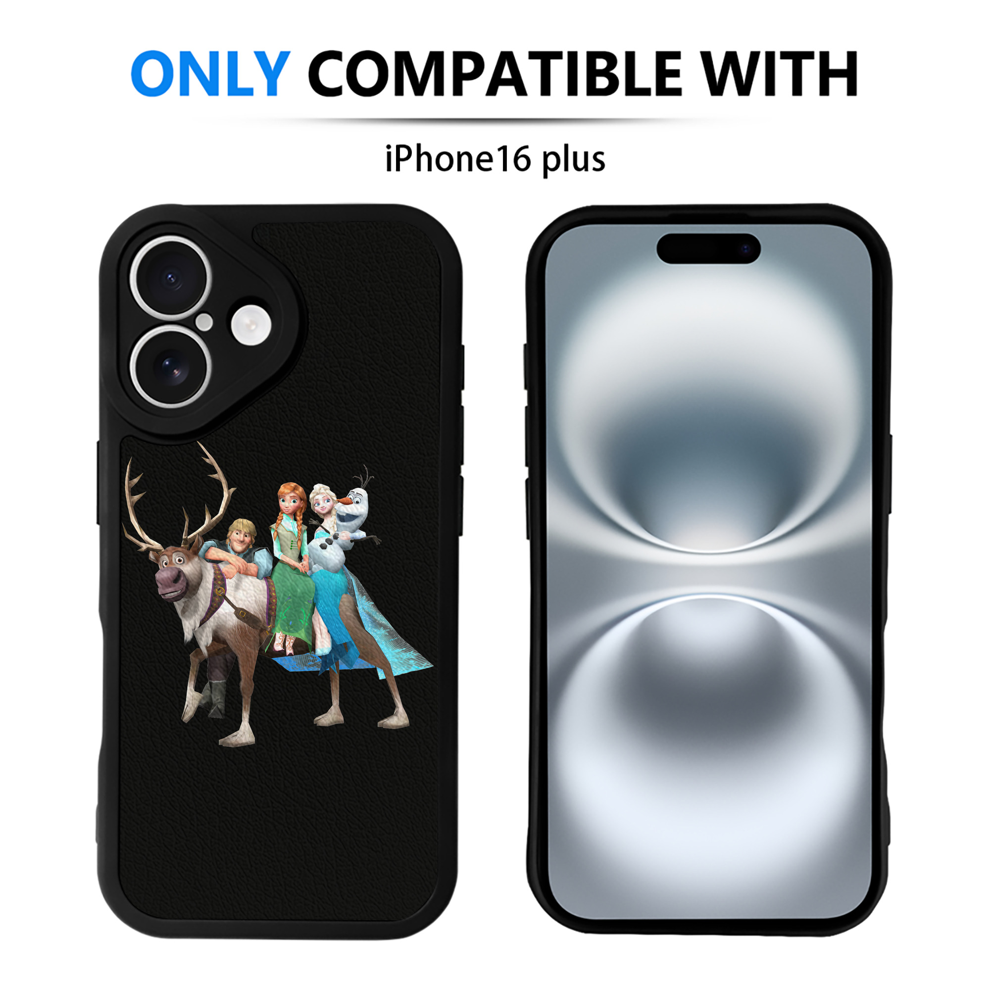 （画像用） アナと雪の女王 アンナ エルサ Frozen Anna Elsa 【iPhone 16シリーズ対応】シリコンスマホケース（レザー調） 材質：シリコン
